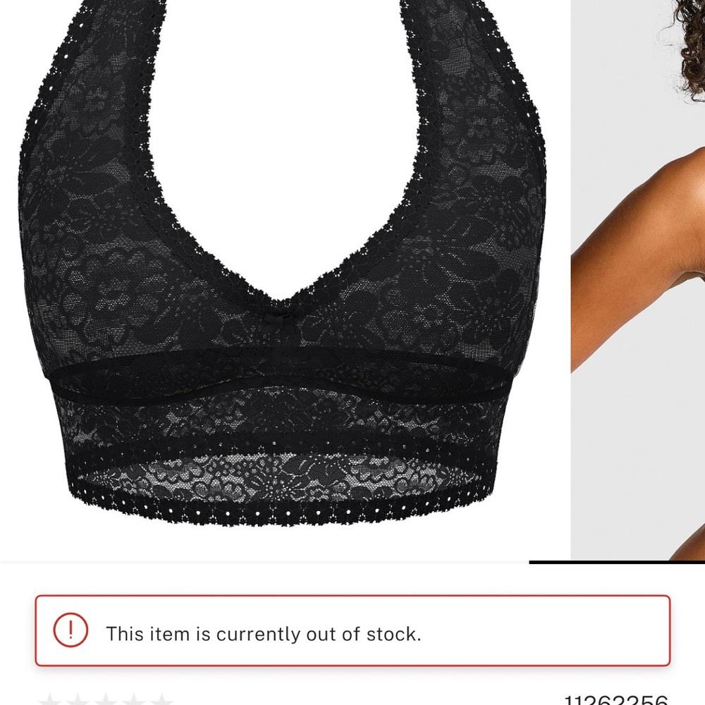 Rare Comfy VS PINK Lace Halter Bralette in Sage Green - Picture 7 of 9